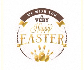 Happy easter labels vintage vector 01