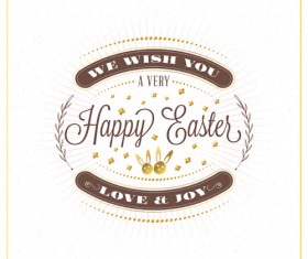 Happy easter labels vintage vector 02