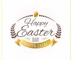 Happy easter labels vintage vector 03