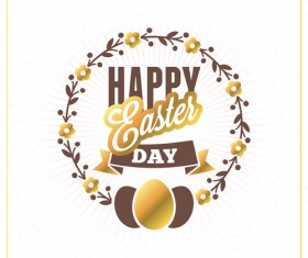 Happy easter labels vintage vector 04