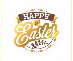 Happy easter labels vintage vector 05