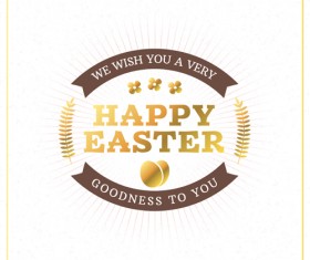 Happy easter labels vintage vector 06