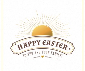 Happy easter labels vintage vector 07
