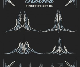 Hotrod pinstripe vector illustration set 10 free download