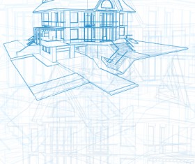 House architecture blueprint vector set 01