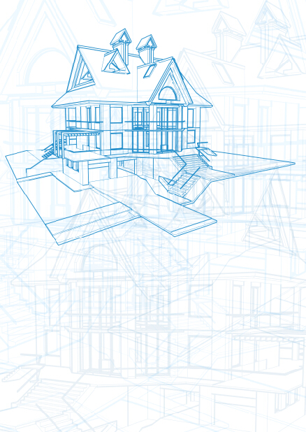 House architecture blueprint vector set 01