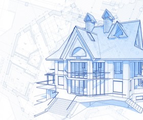 House architecture blueprint vector set 04