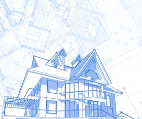House architecture blueprint vector set 07