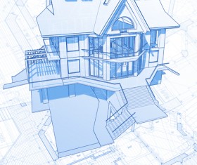 House architecture blueprint vector set 10