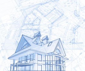 House architecture blueprint vector set 12