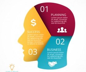 Human head with infographics vector material 01