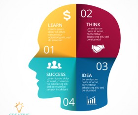 Human head with infographics vector material 02