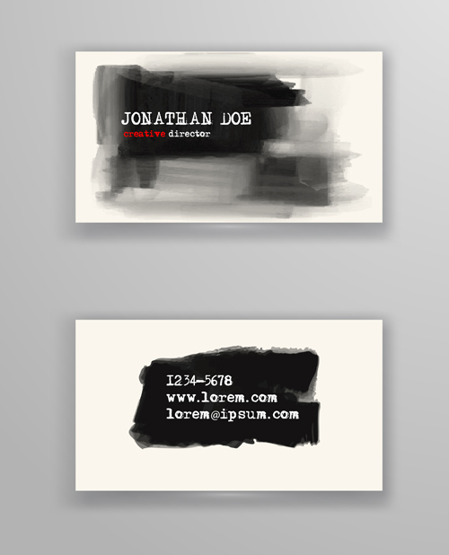 Ink styles business cards vector 02