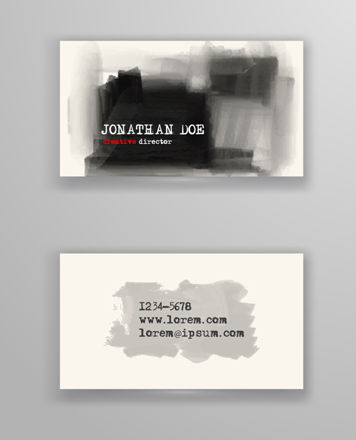 Ink styles business cards vector 04