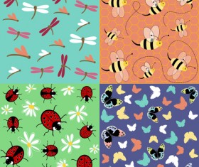 Insects seamless pattern vector