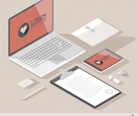 Isometric branding infographics template vector 01