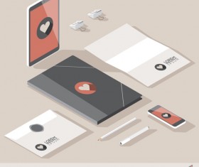 Isometric branding infographics template vector 02