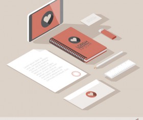 Isometric branding infographics template vector 04