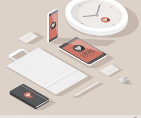 Isometric branding infographics template vector 05