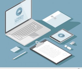 Isometric branding infographics template vector 07