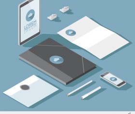 Isometric branding infographics template vector 08