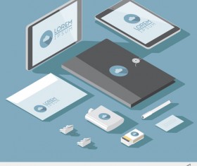 Isometric branding infographics template vector 09