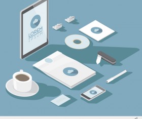 Isometric branding infographics template vector 11