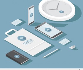 Isometric branding infographics template vector 12