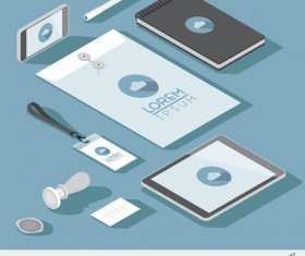 Isometric branding infographics template vector 13