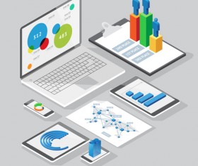 Isometric branding infographics template vector 17