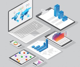 Isometric branding infographics template vector 18