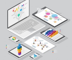 Isometric branding infographics template vector 19