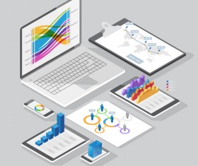 Isometric branding infographics template vector 20