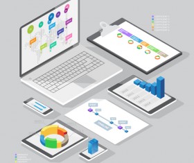 Isometric branding infographics template vector 21