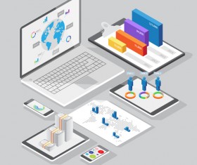 Isometric branding infographics template vector 22