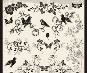 Japanese styles ornaments design vector set 06