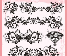 Japanese styles ornaments design vector set 07