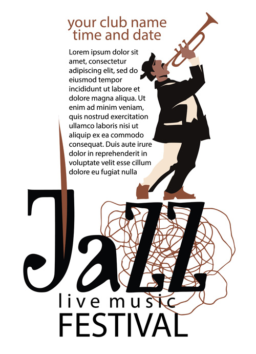 Jazz music poster vector 01