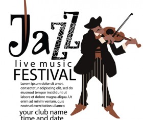 Jazz music poster vector 02