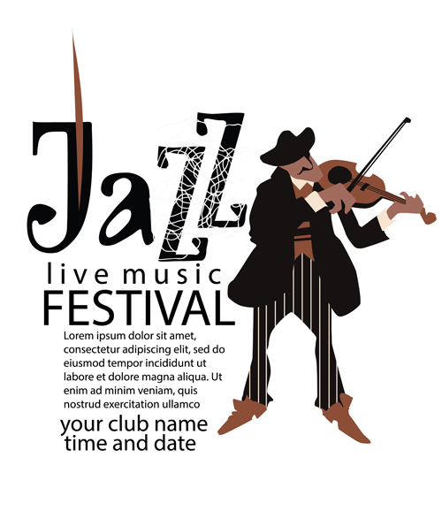 Jazz music poster vector 02