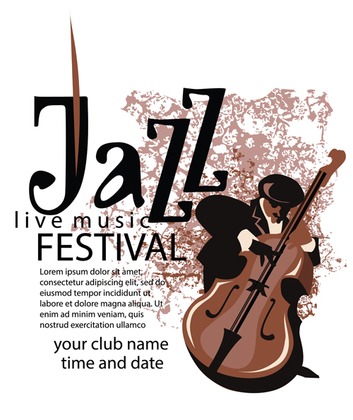 Jazz music poster vector 03