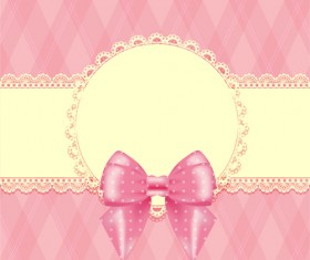 Lace frame with bow background vector
