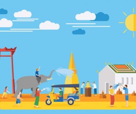 Landmarks flat design template vector 01