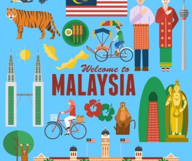 Landmarks flat design template vector 04