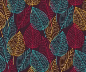 Leaves textures pattern seamless vector 01
