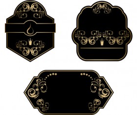 Luxury black labels vector material