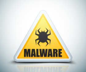 Malware warning sign vectors 03