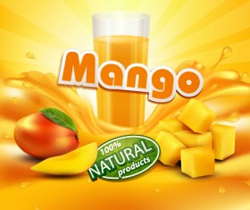 Mango juice nature vector 01