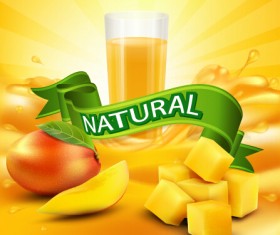 Mango juice nature vector 02