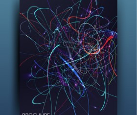 Messy lines wiht blue brochure template vector 06